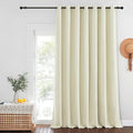 NICETOWN Blackout Patio Door Curtain Extra Wide and Long, Grommet Solid Room Darkening Window Treatment Thermal Insulated Blind for Living Room/Sliding Door, Beige, 1 Panel, W100 x L120