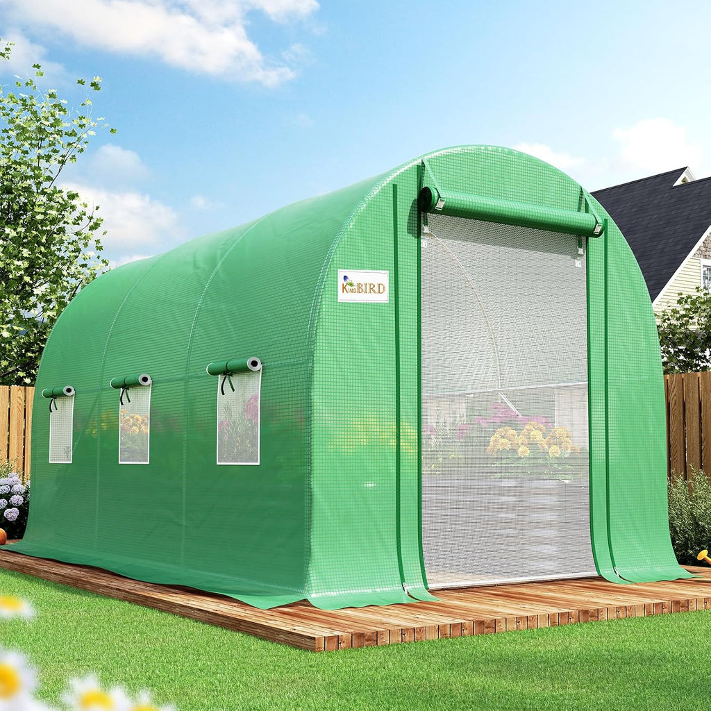 king bird premium 10x7x7ft greenhouse for outdoors, galvanized, main product view