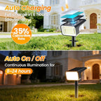 Fabrito Solar Spot Lights Outdoor 10 Pack, [108Leds, 4 Modes] Auto On/Off Spotlights, IP67 Waterproof Landscape Lights for Tree, Yard, Patio, Pool, Pathway, Driveway, Warm White