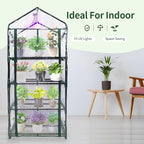 4 Tier Mini Greenhouse for Outdoor Indoor, Waterproof Heavy Duty Small Greenhouses with PVC Cover, Portable Green Houses for Outside Winter Plant Protection, 64'' H x 27'' L x 20'' W