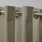 Exclusive Home Canopy Stripe Indoor/Outdoor Grommet Top Curtain Panel, 54"x108", Taupe / Sand, Set of 2