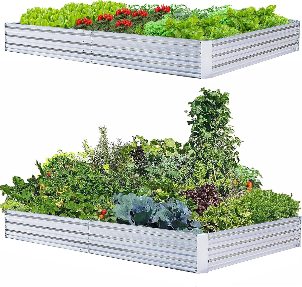 galvanized raised garden bed 8x4x1ft, main product view