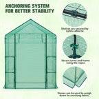coos bay walk in mini greenhouse with windows showing dimensions
