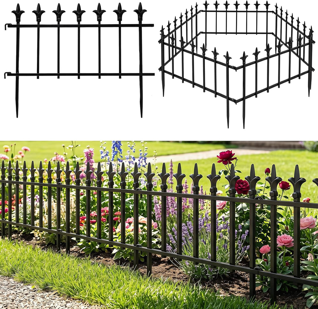 giantex 5 panels decorative metal garden fence, 9, main product view