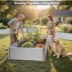 2 Pack Tall 6x3FT Raised Beds for Gardening, Corrugated Galvanized Steel Raised Garden Bed, Outdoor Metal Above Ground Garden Bed for Vegetables and Flowers(Rectangular)