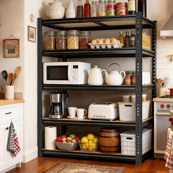 72" H Storage Shelves,Storage Shelves Heavy Duty,2400LBS Metal Shelving Units,Adjustable Garage Shelving Heavy Duty for Garage Storage,Warehouse,16"x35.5"x72