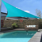 Patio Paradise 15' x 15' x 15' Sun Shade Sail Triangle Canopy Shade Cloth Fabric Sunlight Block Patio Pergola Cover HDPE Deck Awning for Outdoor Backyard Roof Shading, Turquoise