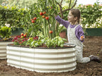 Plant & Plot Galvanized Raised Garden Beds Outdoor // 4×2×1 ft (2-Pack) Planter Raised Beds for Gardening, Vegetables, Flowers // Large Metal Garden Box (White) // Patented Tool-Free Design