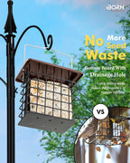 iBorn Double Suet Feeder for Outside Hanging,Weatherproof Suet Feeders,Suet Holder with Taller Grid for Woodpecker, Suet Cage Bird Feeders for Outdoors (Coffee, 6 Inch,1 Pack)
