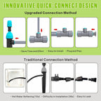 drip irrigation system 98ft, fast connect automatic irrigation, close-up detail