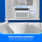 midea 8,000 btu window air conditioner, electronic control, close-up detail