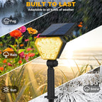 T-SUN Solar Lights Outdoor Waterproof IP65, 12 Pack LED Solar Spot Lights Color Changing IP65 Waterproof Smart Auto On/Off for Outside Landscape Garden Yard Lawn Pathway Patio Driveway