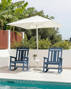 Ciokea Oversized Outdoor Rocking Chairs Set of 2, 380lbs Heavy-Duty Large Patio Rocker, High Back Cozy Porch Chairs, Weather Resistant Patio Rocking Chairs for Outside, Fire Pit, Deck, Slate Blue