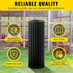 Hardware Cloth 1/2 inch 48 x 100 ft Heavy Duty Black Chicken Wire Fencing 19 Gauge Vinyl Coated Welded Wire Mesh Roll PVC Hardware Cloth Chicken Wire Fencing Garden Fence Tree Guard