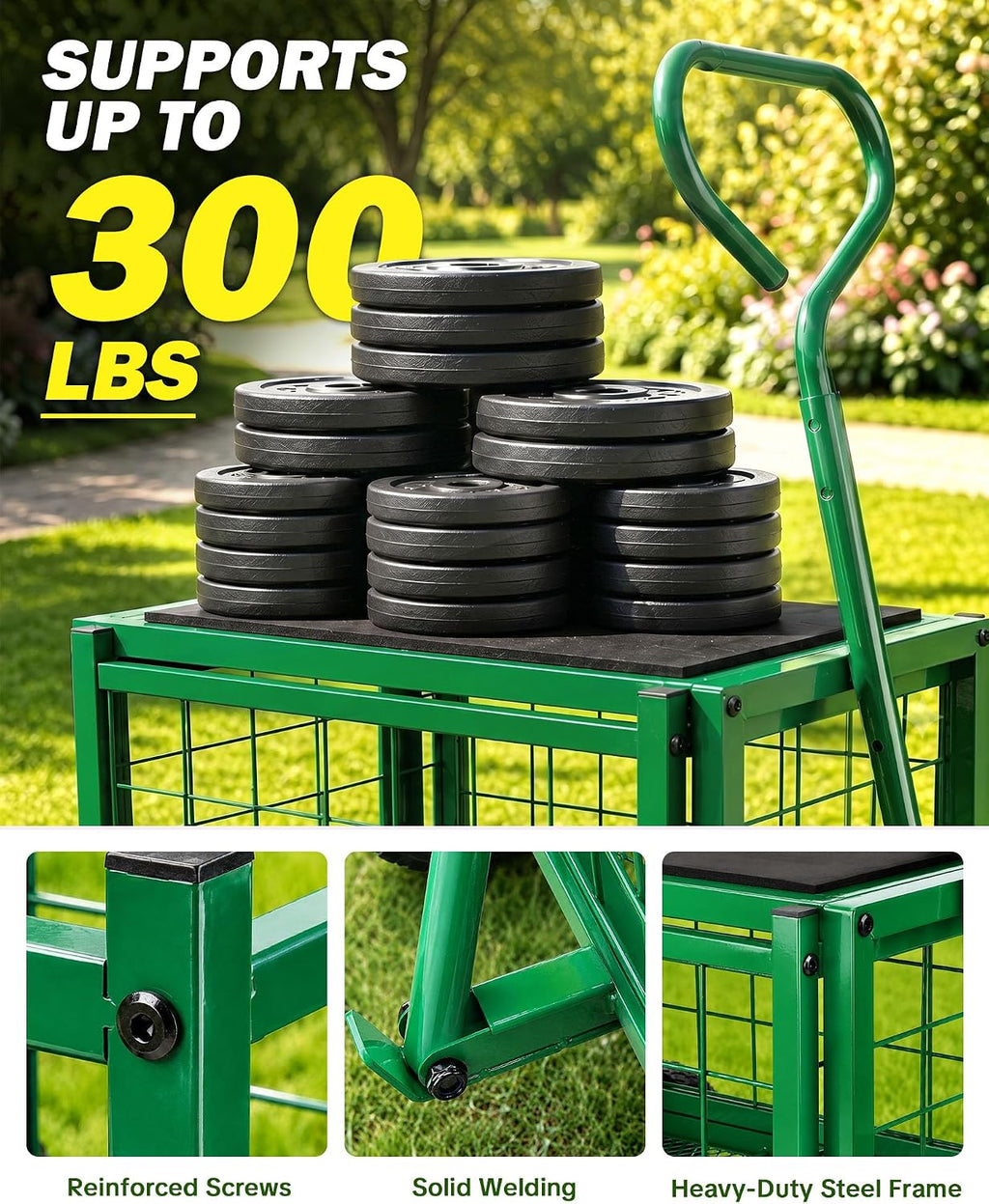 hulisen garden cart with detachable seat, rolling garden on a desk or shelf