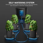 spider farmer 4 pot gravity-fed self watering system, close-up detail