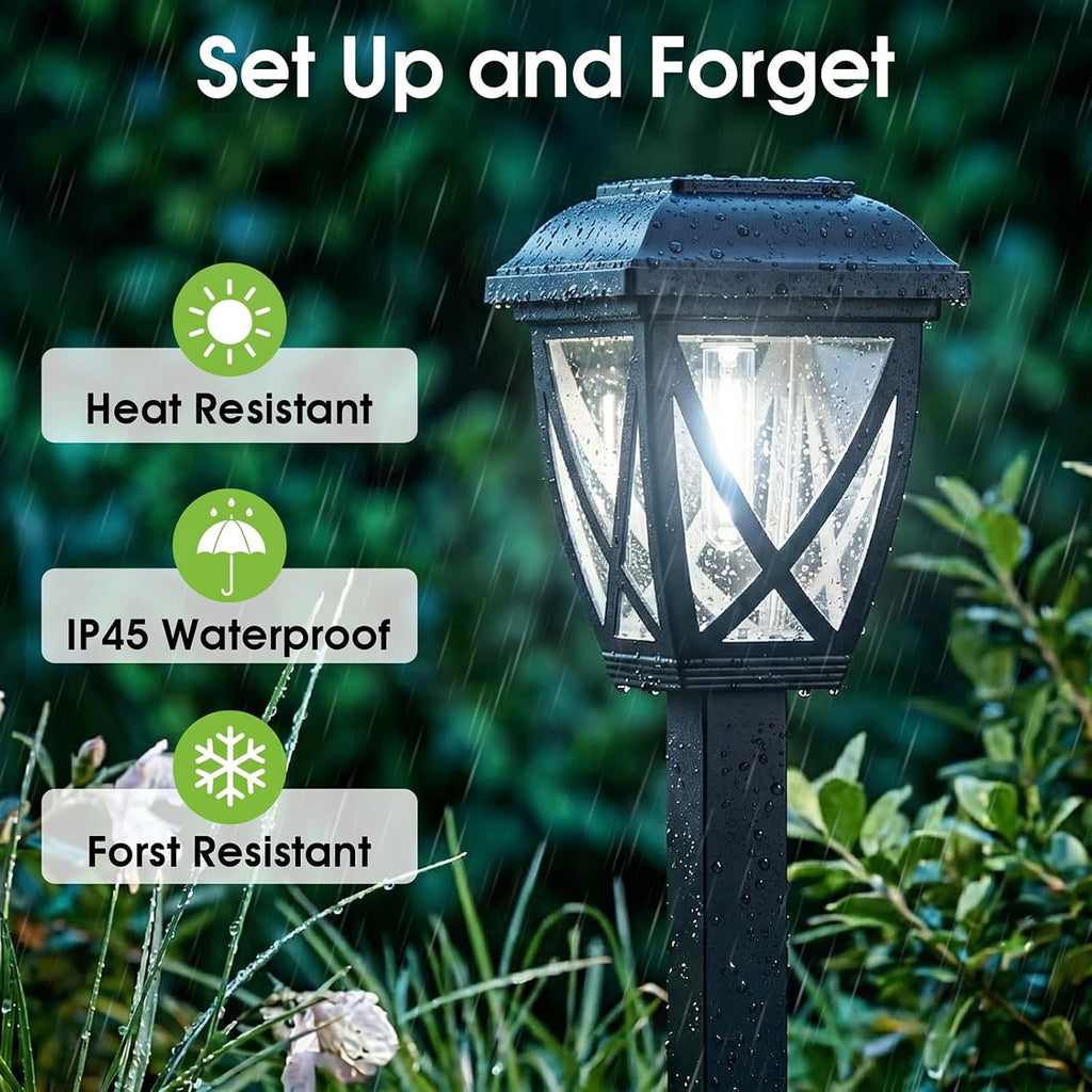 Solar Pathway Lights Outdoor 10 Pack, Cool White 6000K Solar Lights | Auto On/Off Waterproof Energy Saving Outside Landscape Lights for Walkway, Yard, Garden & Driveway