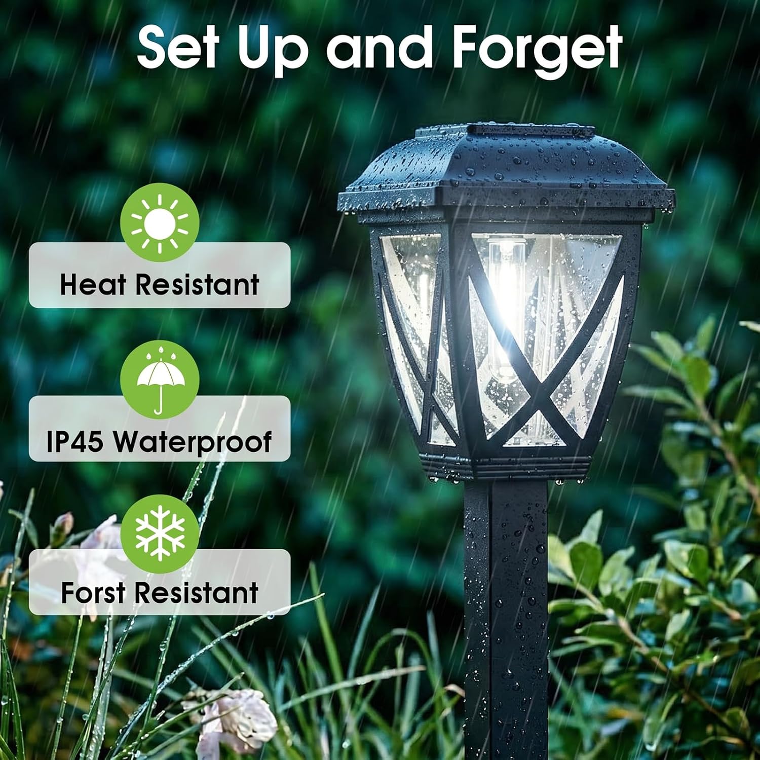 Solar Pathway Lights Outdoor 10 Pack, Cool White 6000K Solar Lights | Auto On/Off Waterproof Energy Saving Outside Landscape Lights for Walkway, Yard, Garden & Driveway