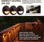 LED Low Voltage Deck Lights Outdoor Waterproof,6-Pack 3CCT Deck Lighting Fixtures Landscape Step,3W,12V-24V AC/DC Die-cast Aluminum Housing Fence Lamp Wired 2700K/3500K/5000K (Brown)