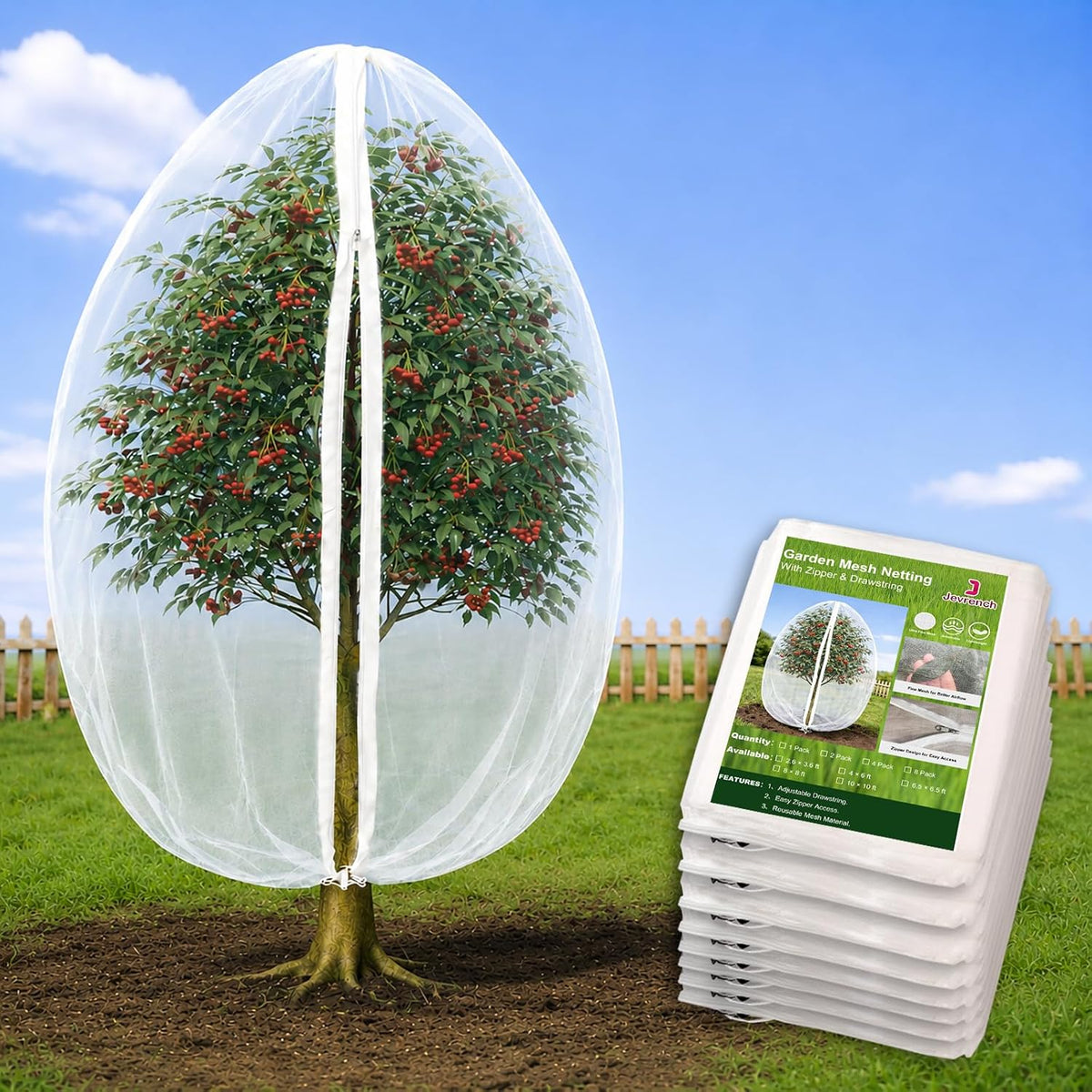 jevrench 8-pack 4 x 6 ft garden netting, main product view