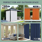 White Outdoor Curtains for Patio Waterproof - 8 Panels Privacy Weatherproof Outside Curtains with Grommets for Pergola, Gazebo, Porch, Cabana, Balcony, 54 x 84 Inch