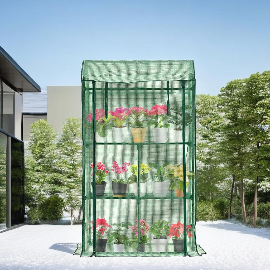 purlyu mini greenhouse for indoor outdoor, small plastic on a desk or shelf