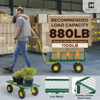 caphaus metal green garden cart, w/ 180° adjustable on a desk or shelf
