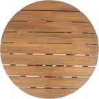 Merax Patio Outdoor Acacia Wood Round Coffee Table for Backyard, Lawn, Balcony, Easy Assemble Teak