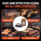 Proud Grill Q-Swiper Easy-Clean Grill Cleaner Set, Grate Cleaning Solution | Set -1 Bristle-Free Brush with Scraper & 25 Moist Cleaning Wipes, Grease & Grime Remover for Outdoor Grilling, Safe on Grills