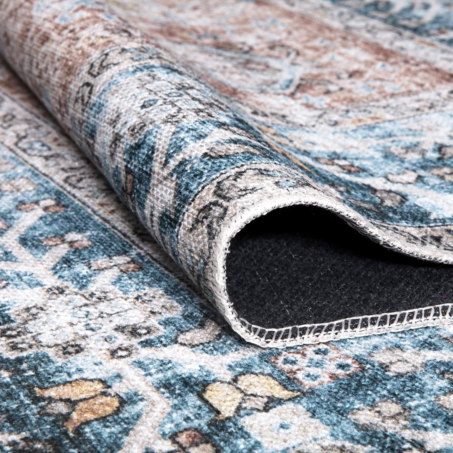 Bloom Rugs Caria Washable Non-Slip 7 ft Runner - Coral Traditional Runner for Entryway, Hallway, Bathroom, and Kitchen - Exact Size: 2'6" x 7'