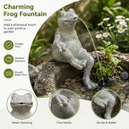 Animal Pond Fountain Spitter, Resin Frog Water Spitter Statue with Pump, Pond Fountain for Small Ponds, Outdoor Water Feature for Fish Pond, Garden Lawn Landscaping Decoration Relaxing Frog
