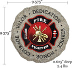 Spoontiques Firefighter Stepping Stone - Garden Décor - Decorative Stone for Patio Home Lawn and Yard