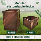 Dalen Modular Raised Bed Garden – Faux Wood – 8 Panel Starter Pack – Makes Square Foot Gardening Easy – 12x9 in