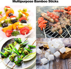 1000 PCS Bamboo Skewers, 6 Inch Food Sticks for Appetizers Fruit Kebabs | Natural Mini Wooden Skewers for Barbecue Grilling Burger Sausage, Cocktail Picks for Drinks, Long Toothpicks Tooth Picks
