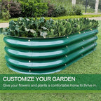 Gardmax Galvanized Raised Garden Bed, Lightweight Planter Boxes Outdoor with Easy Assembly, Large Garden Bed for Vegetables, Fruits, Flower Dark Green 8FT