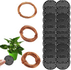 Bonsai Tool Set, 20 Pcs 4.5cm Round Bonsai Pot Bottom Grid Mat Mesh and 3 Roll Anodized Aluminum Wire Soft DIY Jewelry Crafts Versatile Painted Metal Cord for DIY Jewelry Craft Making