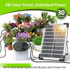 solar drip irrigation system, auto plant waterer for shown in use