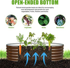 SnugNiture Galvanized Raised Garden Bed, 6x3x1.5ft Oval Metal Planter Box for Planting Outdoor Plants Vegetables