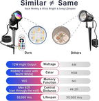 Halloween Christmas Outdoor Spotlights,12W RGBW Colors Changing Landscape Spotlight with Remote Control, IP65 Waterproof 110V Plug in LED Spotlight Outdoor for Yard Garden House (4Pack)