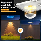 NIORSUN Solar Fence Lights,12 Pack Deck Light,Led Lights Warm White Outdoor Wall Lights,IP45 Solar Powered Light Waterproof for Backyard/Pool/Railing/Patio/Porch/Step/Outside/Garden (Black)