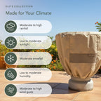 Covermates Elite Bird Bath Cover – 24 Diameter x 18H, Khaki | All-weather protection, 300D polyester, auto-locking drawcord and buckle straps, mesh vent, 3-year warranty