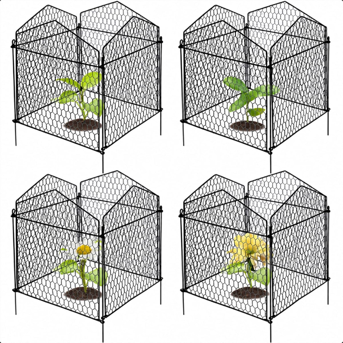 decohs 4 packs chicken wire cloche plant protectors, main product view