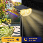 Kyosho Solar Outdoor Lights Waterproof IP67, 38 LEDs Solar Spot Lights Outdoor, 2-in-1 Landscape Spotlight with 3 Modes for Lawn, Pathway, Yard, Pool, 4 Pack