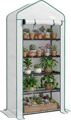 outsunny 5 tier mini greenhouse small portable 76", main product view