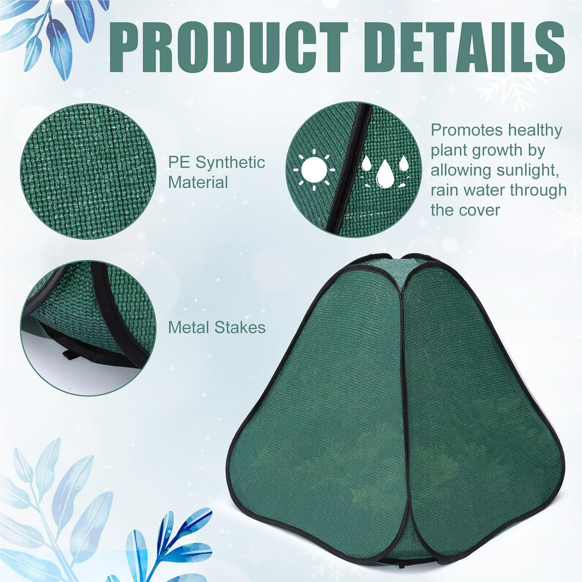 plant covers freeze protection, 36 x 36 x, side view