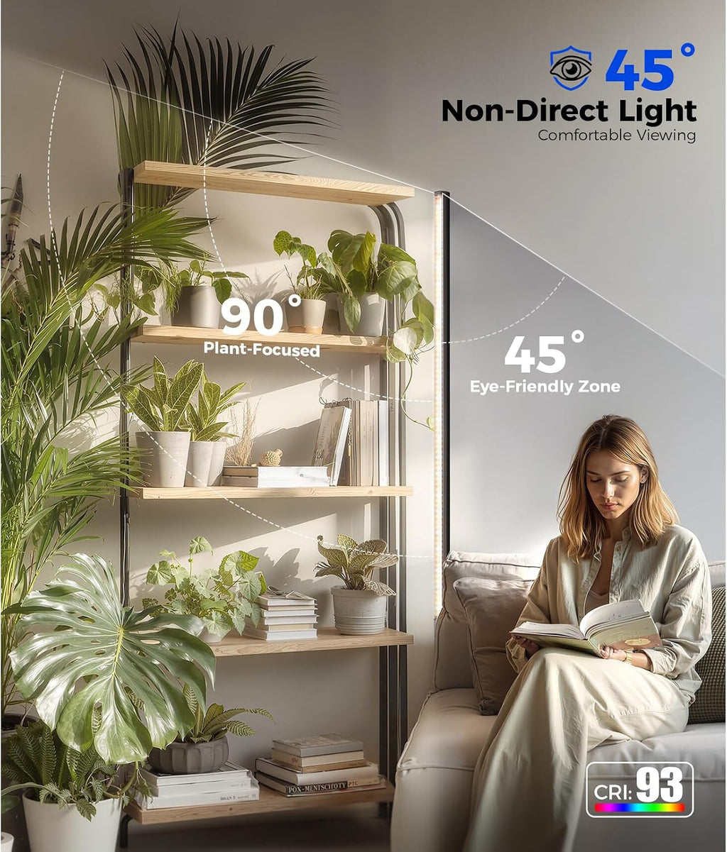 Barrina T1S Vertical Grow Light, 65W Full Spectrum, 5FT-5.6FT Height, Black | Mechanical Timer, High PPFD Grow Lights for Indoor Plants, Standing Side Lighting to Stand, Tall Plants, Foot Switch, Black