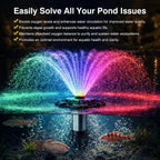 Pond Fountain Aerator, LED RGB Multicolor Aerator Floating Fountain Light, 750W 1HP 15000 GPH Floating Pump,IP68,for Ponds & Lakes