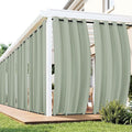 Outdoor Curtains for Patio Waterproof 6 Panels - Windproof, Privacy, Weatherproof Outside Drapes for Gazebo Pergola Porch, Grommet Top and Tab Bottom, 54x95 Inch, Sage Green