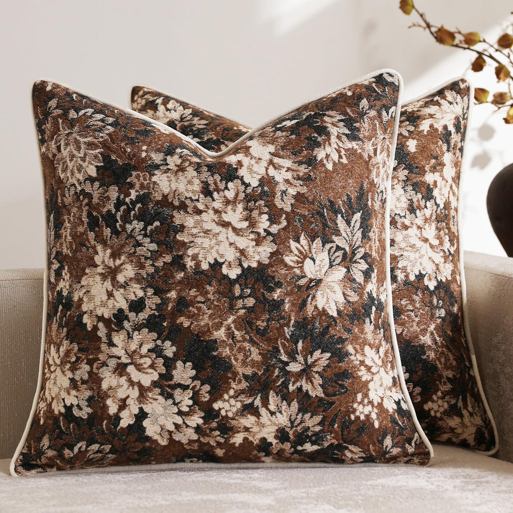 dezene pack of 2 vintage floral throw pillow, main product view