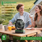 frizcol 3-in-1 camping fan - portable fans rechargeable shown in use